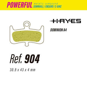 Brake Pads: LESS 904 Powerful Metal Brake Pads – Hayes Dominion