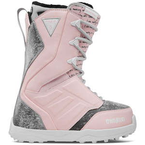 Snow Boots: 32 WOMENS LASHED MELANCHON SNOWBOOTS [GREY/PINK/WHITE]
