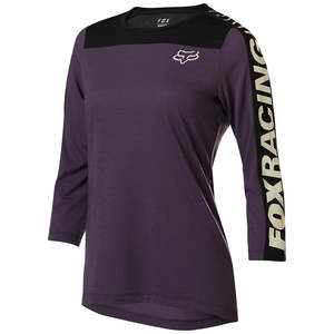 Mtb20: FOX WOMENS RANGER DRI-RELEASE 3/4 JERSEY [DARK PURPLE] S