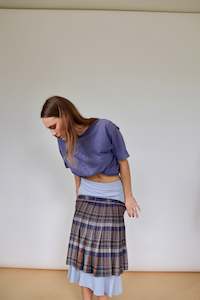 Bottoms: Pleated Mid Length Skirt