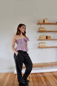 Products: Red + Blue Ruby Pleat Top S