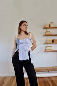 Products: Blue Ruby Pleat Top S