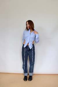 Curve Shirts: Baby Blue Curve Shirt XS