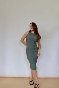 Preloved: Green Crinkle Dress