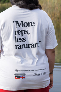 Tuahine Collection: More Reps Oversized Tee - White
