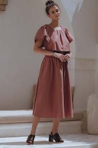 Timeless Classic Linen Range: Estelle Linen Top - Rose