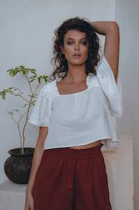Timeless Classic Linen Range: Estelle Linen Top - White