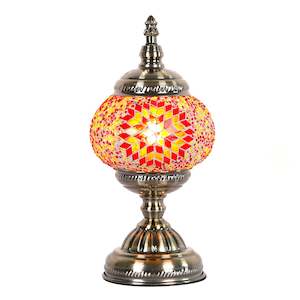 Rivendell Lamps And Lighting Solutions: Red Sunburst Round Turkish Mosaic Lamp
