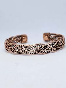 Plaited Woven Pattern Copper Magnetic Bracelet