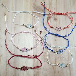 Bracelets 1: Evil Eye Hamsa Bracelet - Multi color