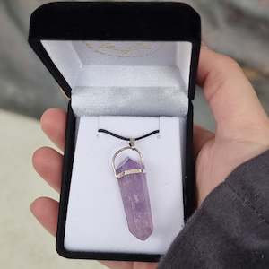 Amethyst silver point pendant