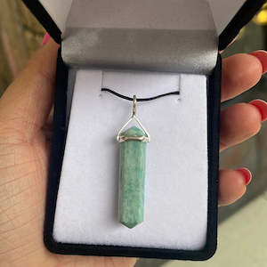 Amazonite silver point pendant