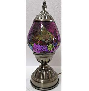Turkish Lamps: Purple Oval Turkish Mosaic Lamp
