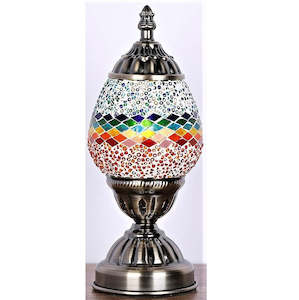 Turkish Lamps: Rainbow Oval Turkish Mosaic Lamp
