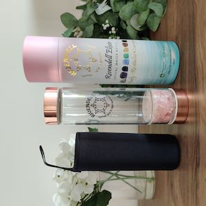 Crystal Water Bottles: Rivendell Elixir: Rose Quartz Crystal Water Bottle