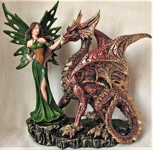 Fairies: Forest Fairy with Large Dragon
