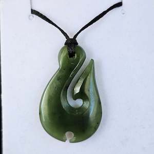 Mothers Day Range: Fish Hook Greenstone Pendant