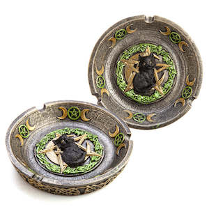 Incense Holders: Black Cat Pentacle Moons Incense Burner & Ashtray