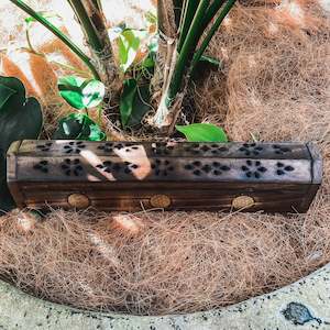 Incense Holders: Wooden Incense Holder - Flower of Life