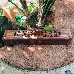 Incense Holders: Wooden Incense Holder - Jali Flat Box