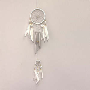 Wind Chimes: White Dreamcatcher Windchime