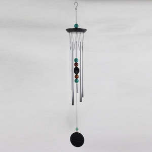 Modern Windchime with Turquoise and Brown Stones