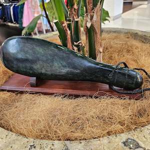 New Zealand Jewellery: Extra Large Pounamu Greenstone Patu Club Pendant 400x110 mm