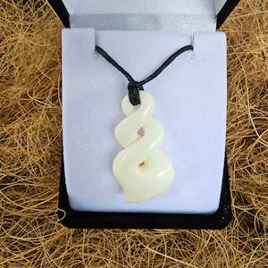New Zealand Jewellery: Handcarved Twist Bone Carving Pendant