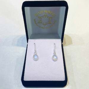 Sterling Silver Jewellery: Moonstone 925 Sterling Silver Oval Drop Earrings - Small