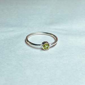 Stirling Silver Rings: Peridot Delicate 925 Sterling Silver Ring