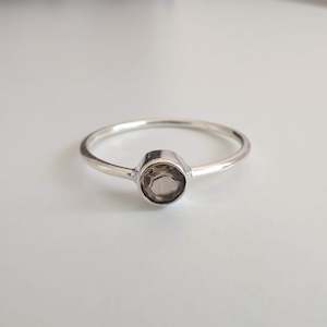 Stirling Silver Rings: Smoky Quartz Delicate 925 Sterling Silver Ring