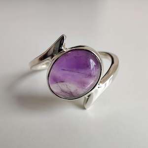 Stirling Silver Rings: Amethyst Twist 925 Sterling Silver Ring