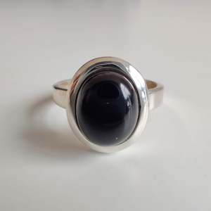 Stirling Silver Rings: Black Onyx Oval 925 Sterling Silver Ring
