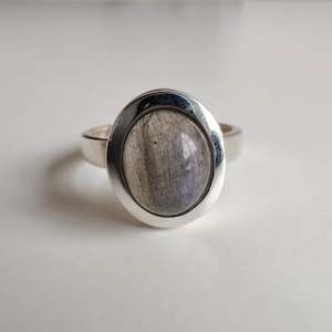 Stirling Silver Rings: Labradorite Oval 925 Sterling Silver Ring