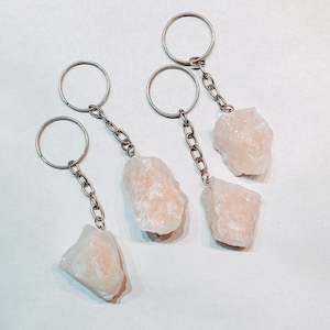 Crystal Pieces: Raw Rose Quartz Key Ring - Assorted
