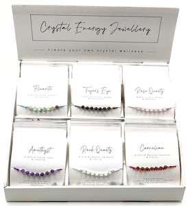 Under 10: Gemstone Bead Bracelets on a Stand