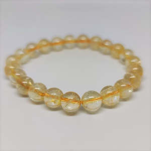 Popular Add Ons: Citrine Round Bead Crystal Bracelet