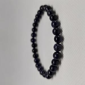 Popular Add Ons: Blue Goldstone Round Bead Crystal Bracelet