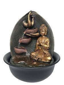 Water Features: Buddha Gold Meditative Hands Water Feature