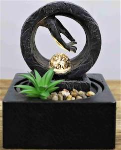 Water Features: Water Feature Meditative Hand White Light and Ball