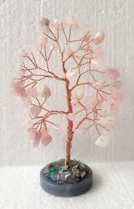 Rose Quartz Tree on Agate Base