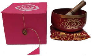 Red Chakra Singing Bowl with Gift Box