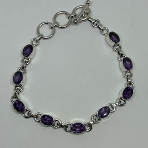 Amethyst Sterling Silver Bracelet