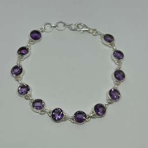 Amethyst Sterling Silver Bracelet