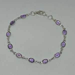 Amethyst Sterling Silver Bracelet