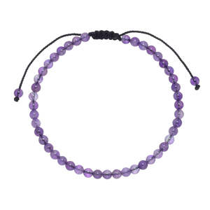 Amethyst Bead Anklet 4mm