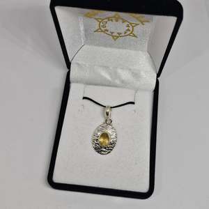Citrine: Citrine Sterling Silver Pendant
