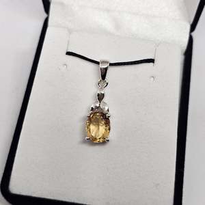 Citrine Sterling Silver Pendant