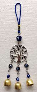 Tree of Life Hanging Ornament with Bells and Evil Eye