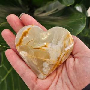 Under 20: Banded Calcite Heart (Small)